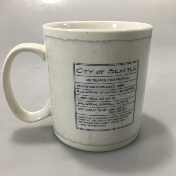 Starbucks Architect Blueprints Seattle Mug 18 oz 2007 Space Needle - Picture 4 of 7